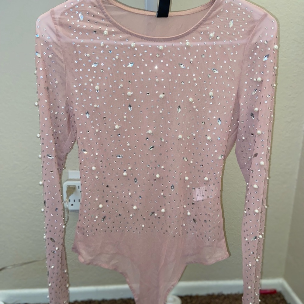 Mesh Heat stone Body Suit